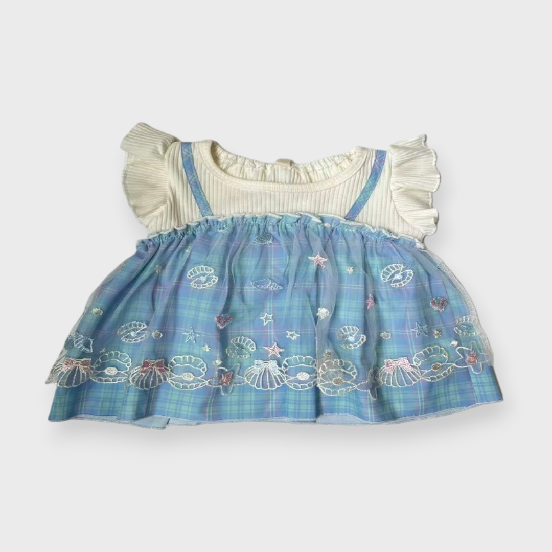 Kids (Size100-120cm) Seashell Peplum Pullover