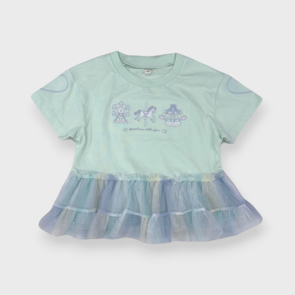Baby (Size90cm) Amusement-Park Tulle-Hem Top