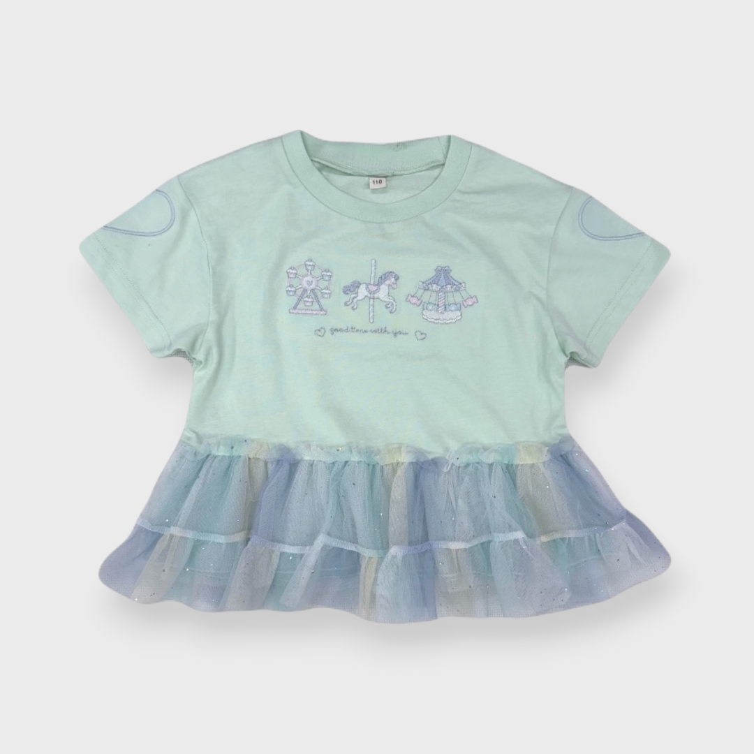 Baby (Size90cm) Amusement-Park Tulle-Hem Top