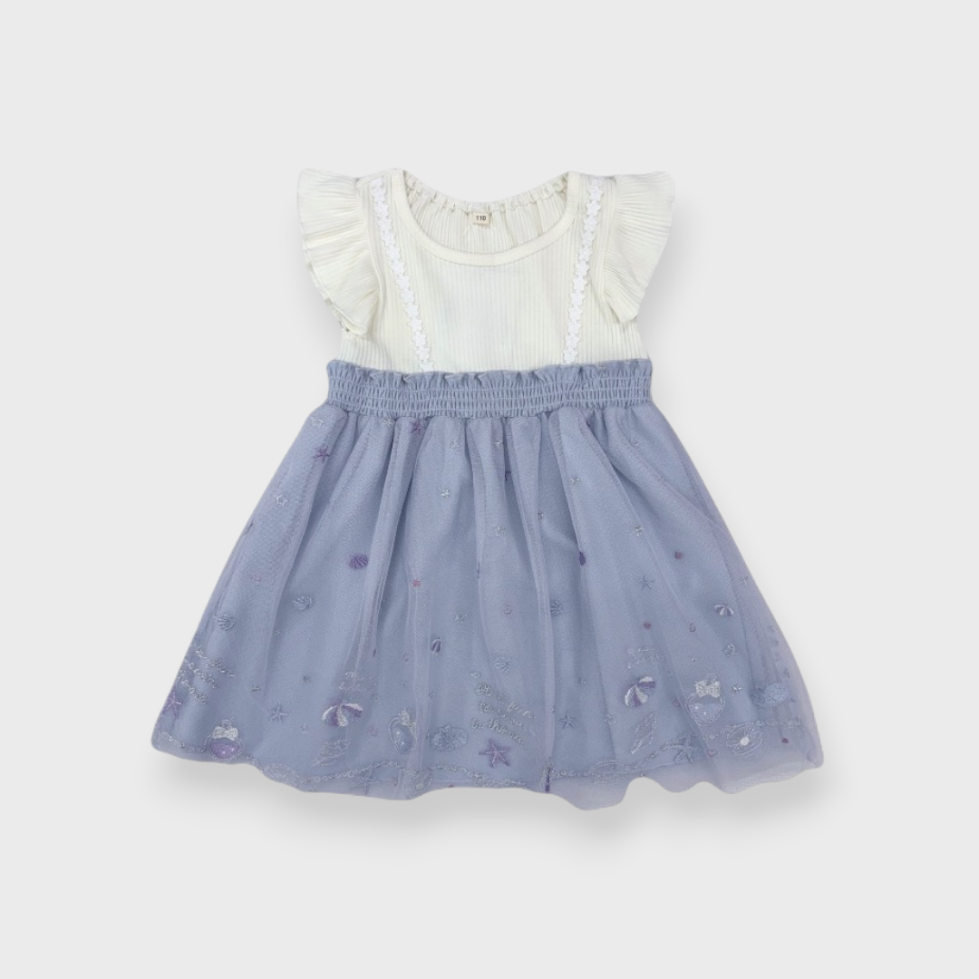 Kids (Size100-120cm) Seashell Tulle Dress