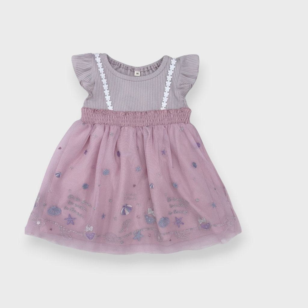 Kids (Size100-120cm) Seashell Tulle Dress