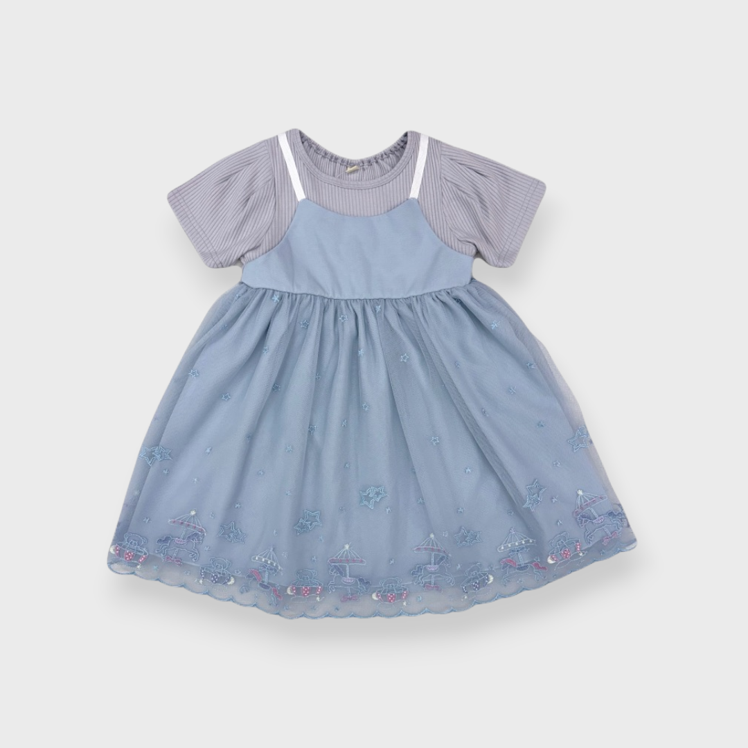 Kids (Size90cm) Layered Carousel Tulle Dress