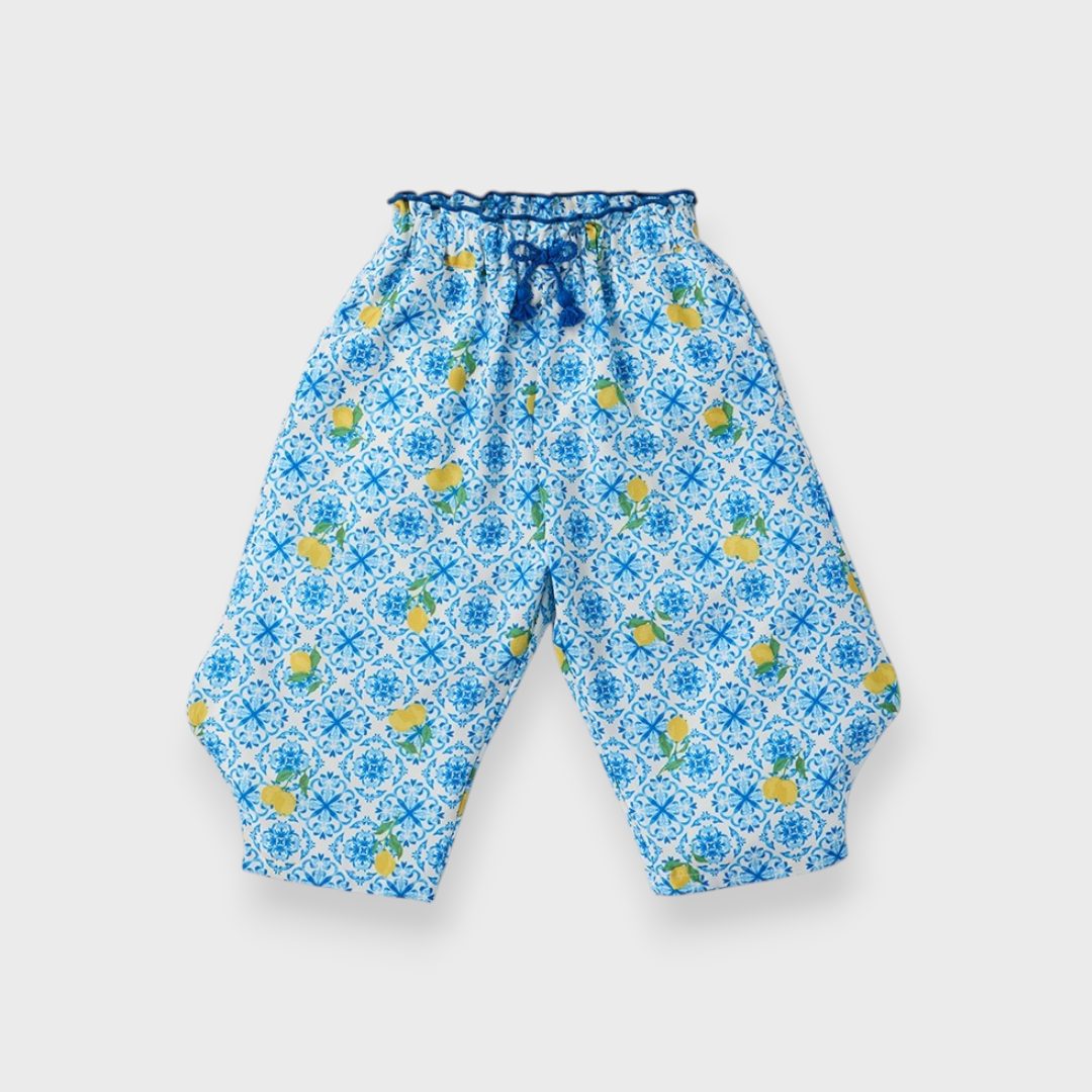 Kids (Size 90cm) Mediterranean Tile Balloon Pants