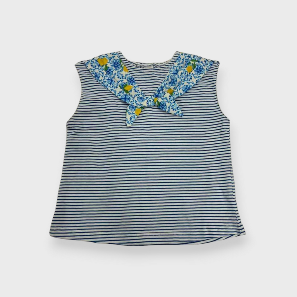 Kids (Size 90cm) Sailor Collar Striped Top