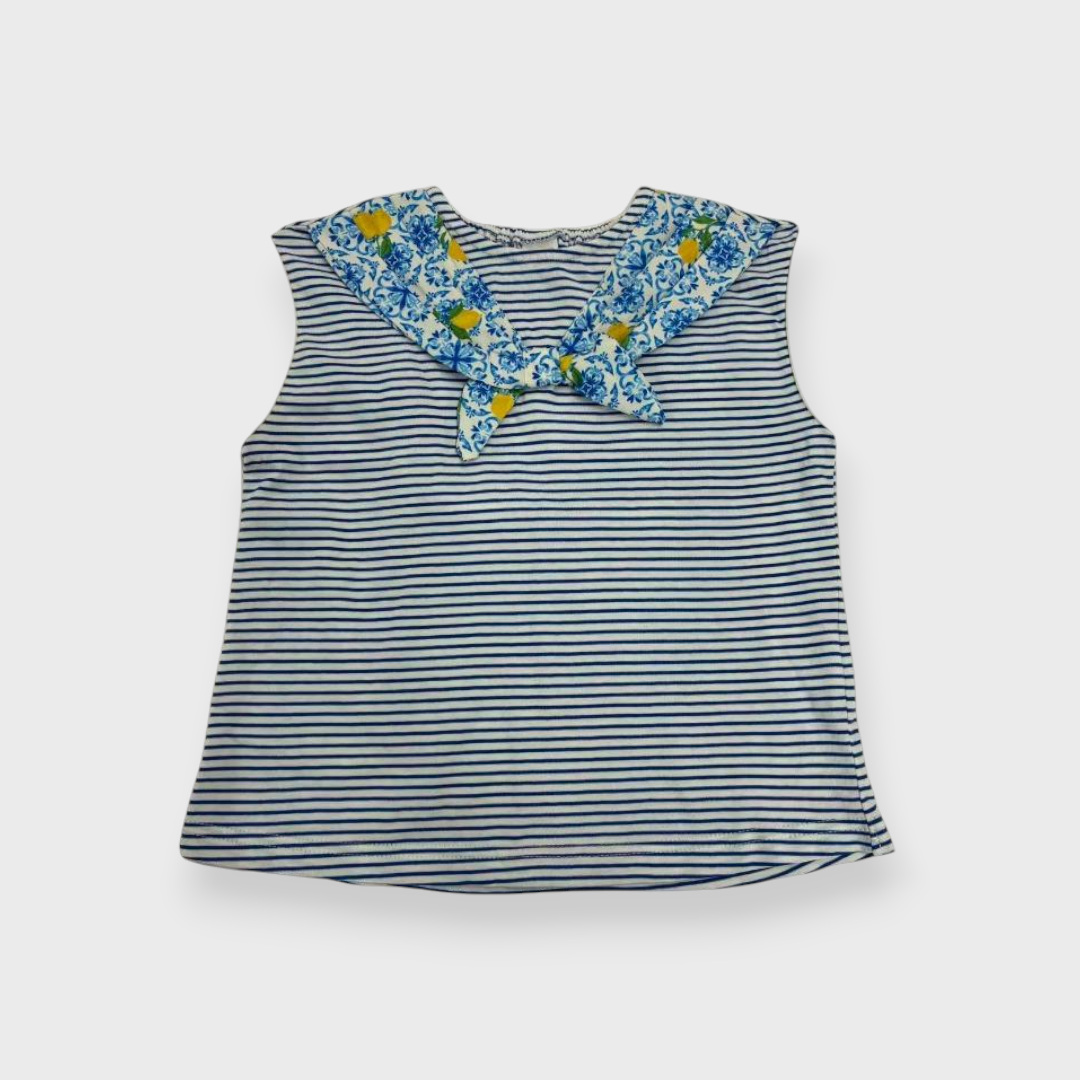 Kids (Size 90cm) Sailor Collar Striped Top