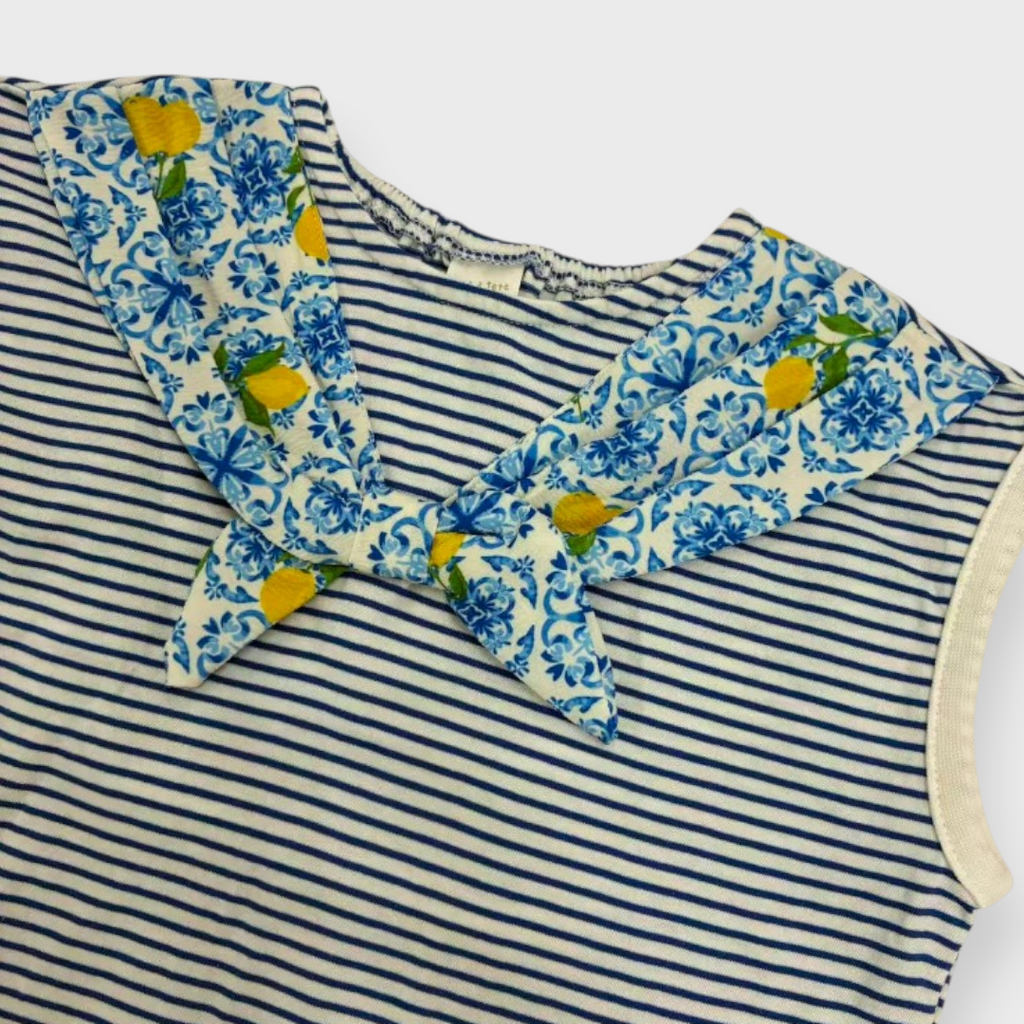 Kids (Size 90cm) Sailor Collar Striped Top