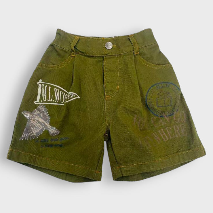 PRINTED CARGO HALF PANTS (100-120CM)