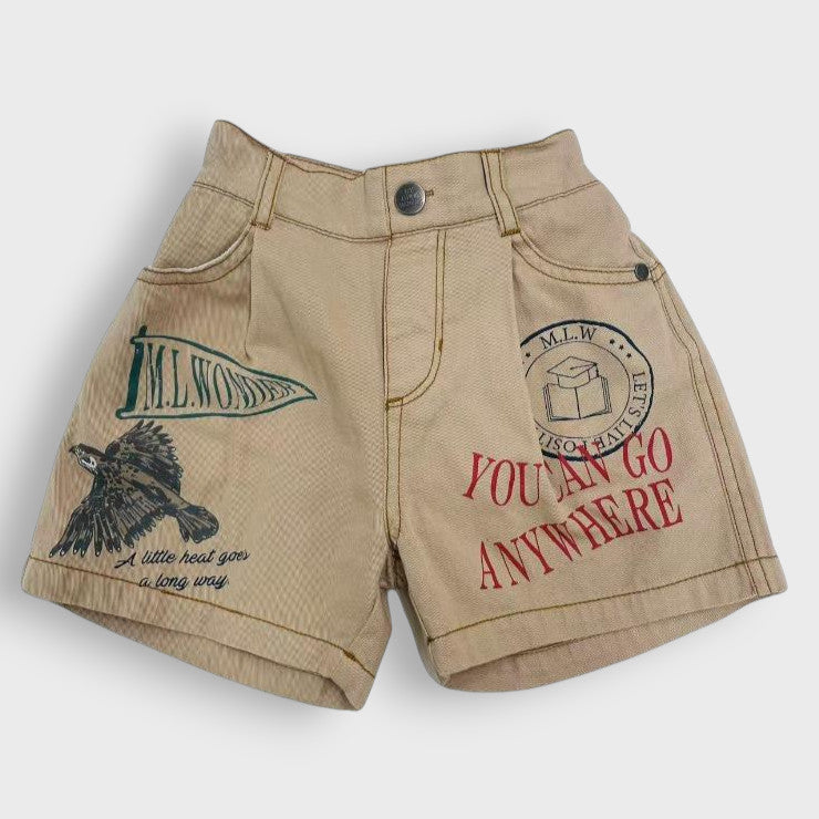 PRINTED CARGO HALF PANTS (100-120CM)