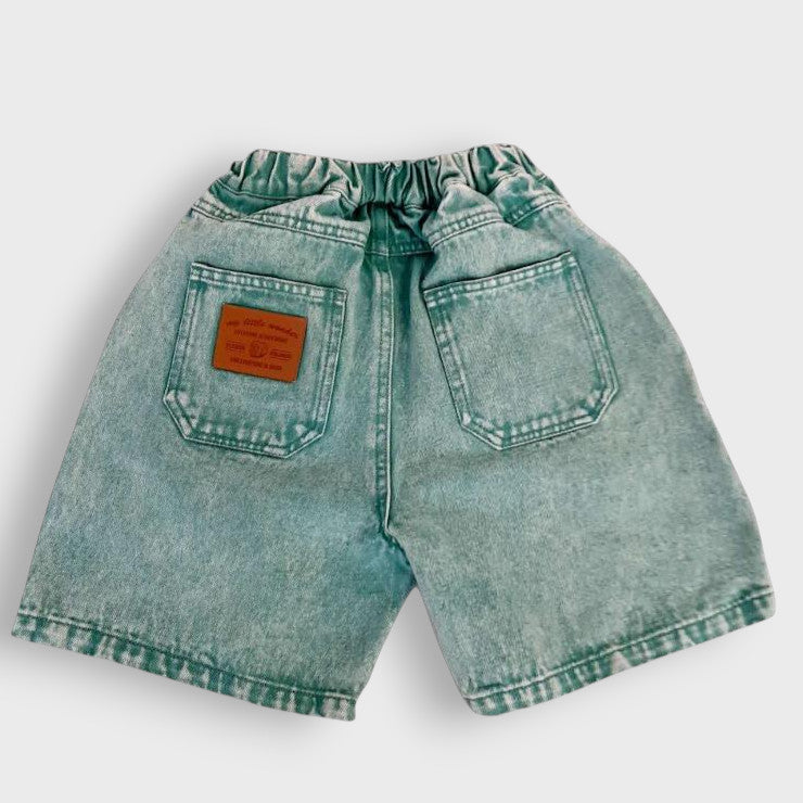 CHEMICAL-WASH CROPPED PANTS (100-120CM)
