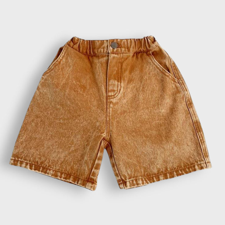 CHEMICAL-WASH CROPPED PANTS (100-120CM)