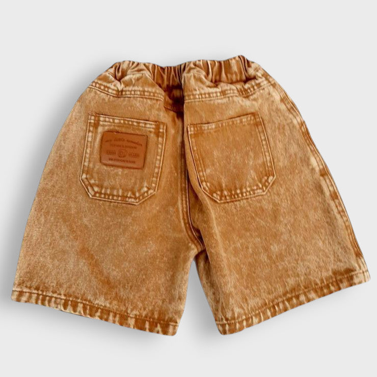 CHEMICAL-WASH CROPPED PANTS (100-120CM)