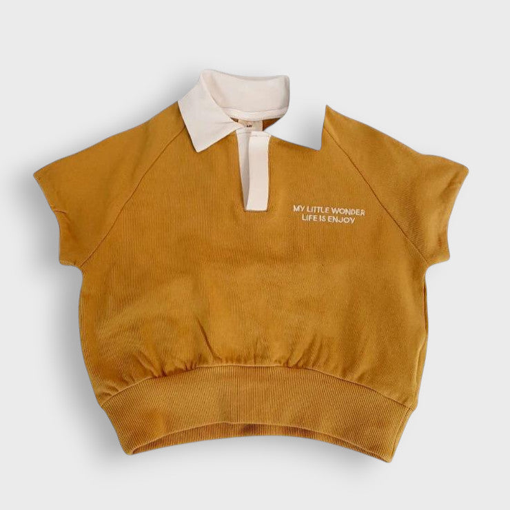 INABA CONTRAST-COLLAR KIDS T-SHIRT (100-120CM)