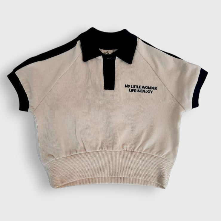 INABA CONTRAST-COLLAR KIDS T-SHIRT (100-120CM)