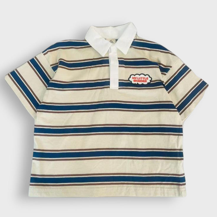 OVERSIZED STRIPED RUGBY SHIRT (100-120CM)
