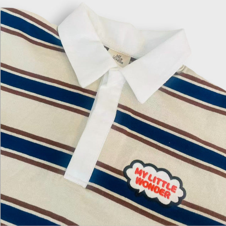 OVERSIZED STRIPED RUGBY SHIRT (100-120CM)