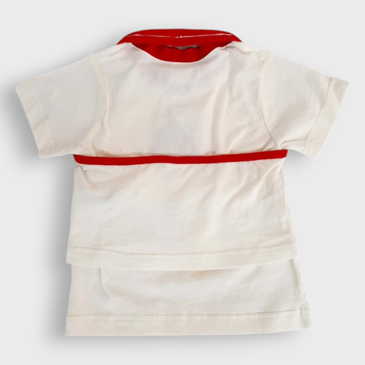 CONTRAST-BINDER T-SHIRT + CAMISOLE SET (100-120CM)