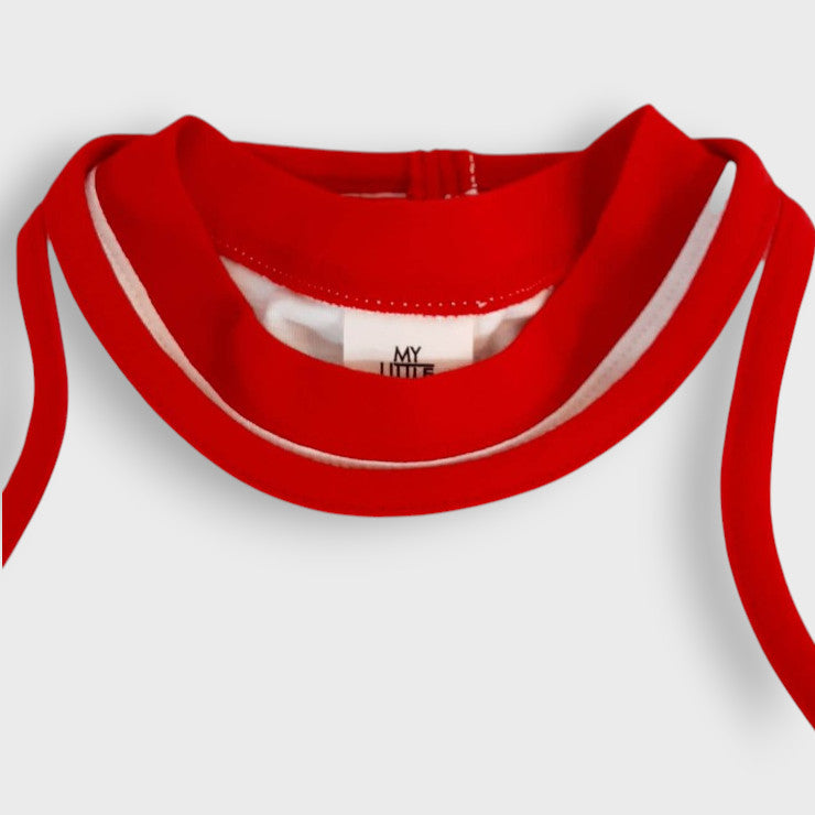 CONTRAST-BINDER T-SHIRT + CAMISOLE SET (100-120CM)