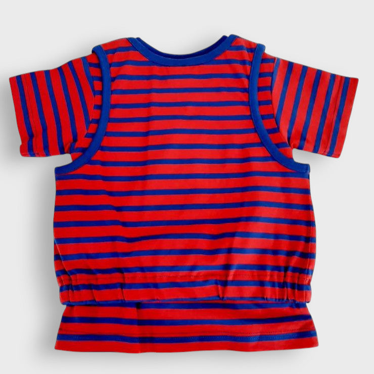 STRIPED T-SHIRT + TANK TOP SET (100-120CM)