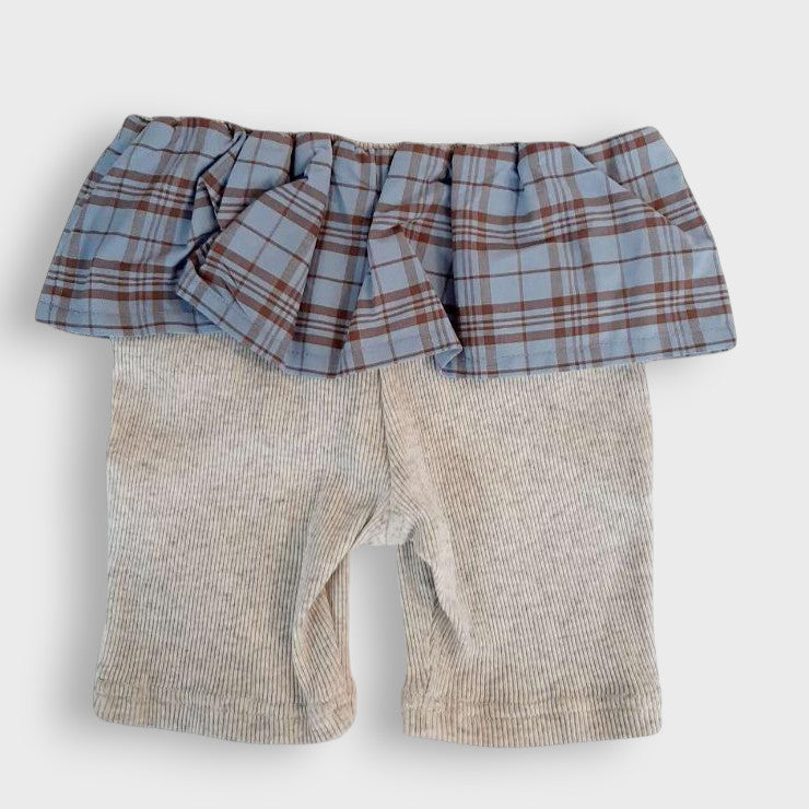 CHECK-FRILL CYCLING PANTS (100-120CM)