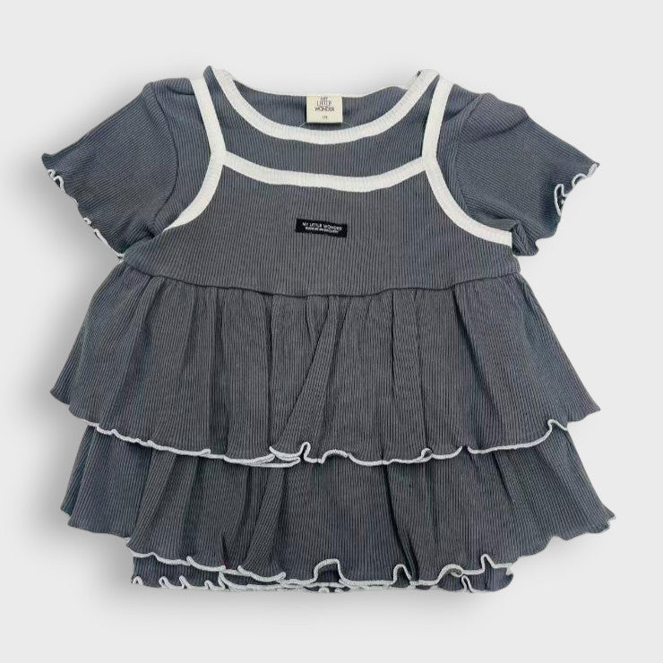 TIERED CAMISOLE + T-SHIRT SET (100-120CM)