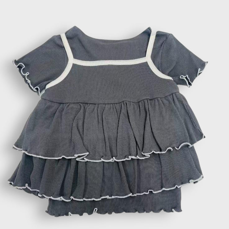 TIERED CAMISOLE + T-SHIRT SET (100-120CM)