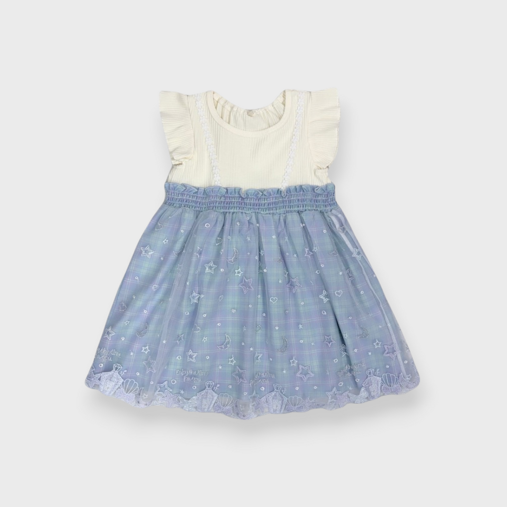 KIDS SEASHELL EMBROIDERED TULLE DRESS (100-120CM)