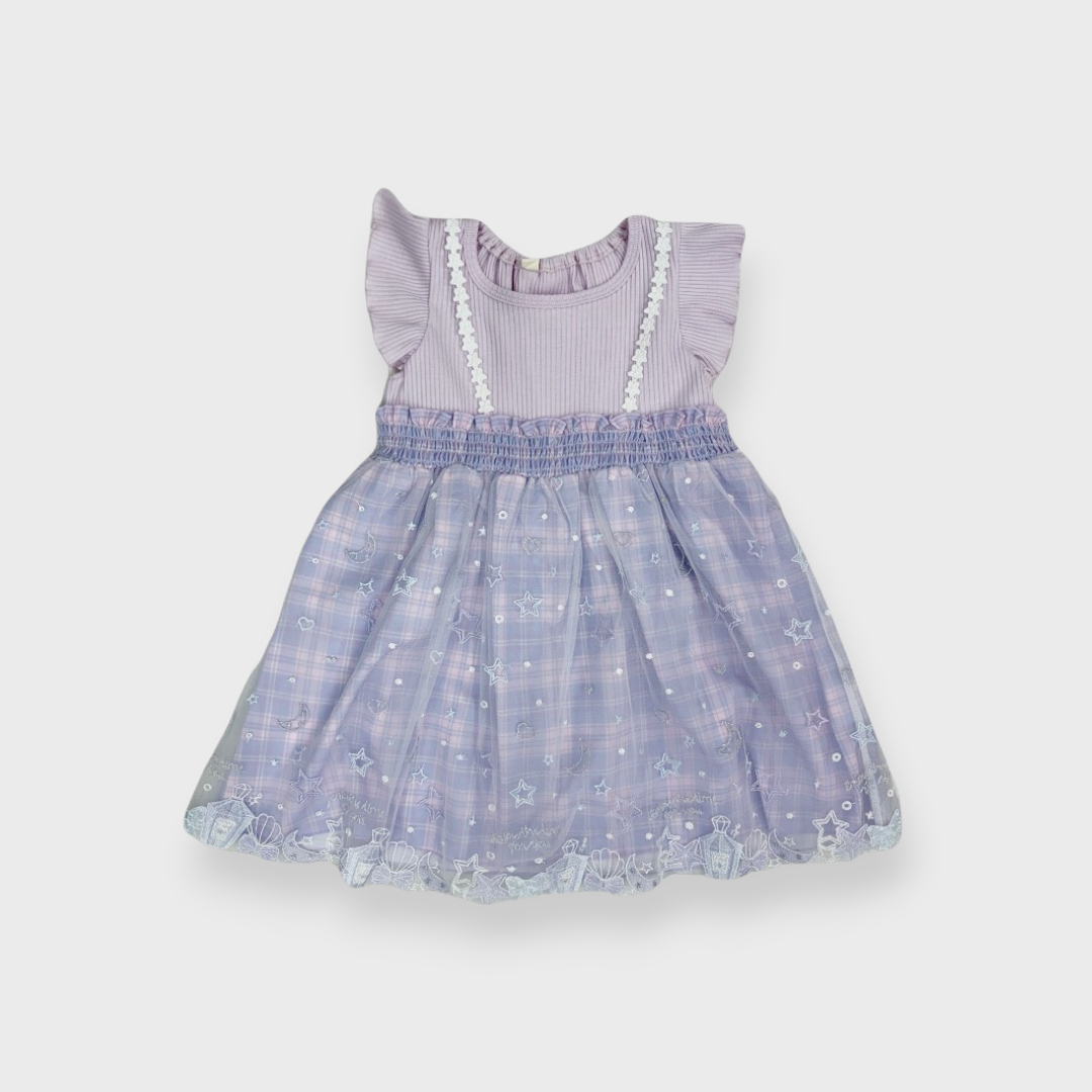 KIDS SEASHELL EMBROIDERED TULLE DRESS (100-120CM)
