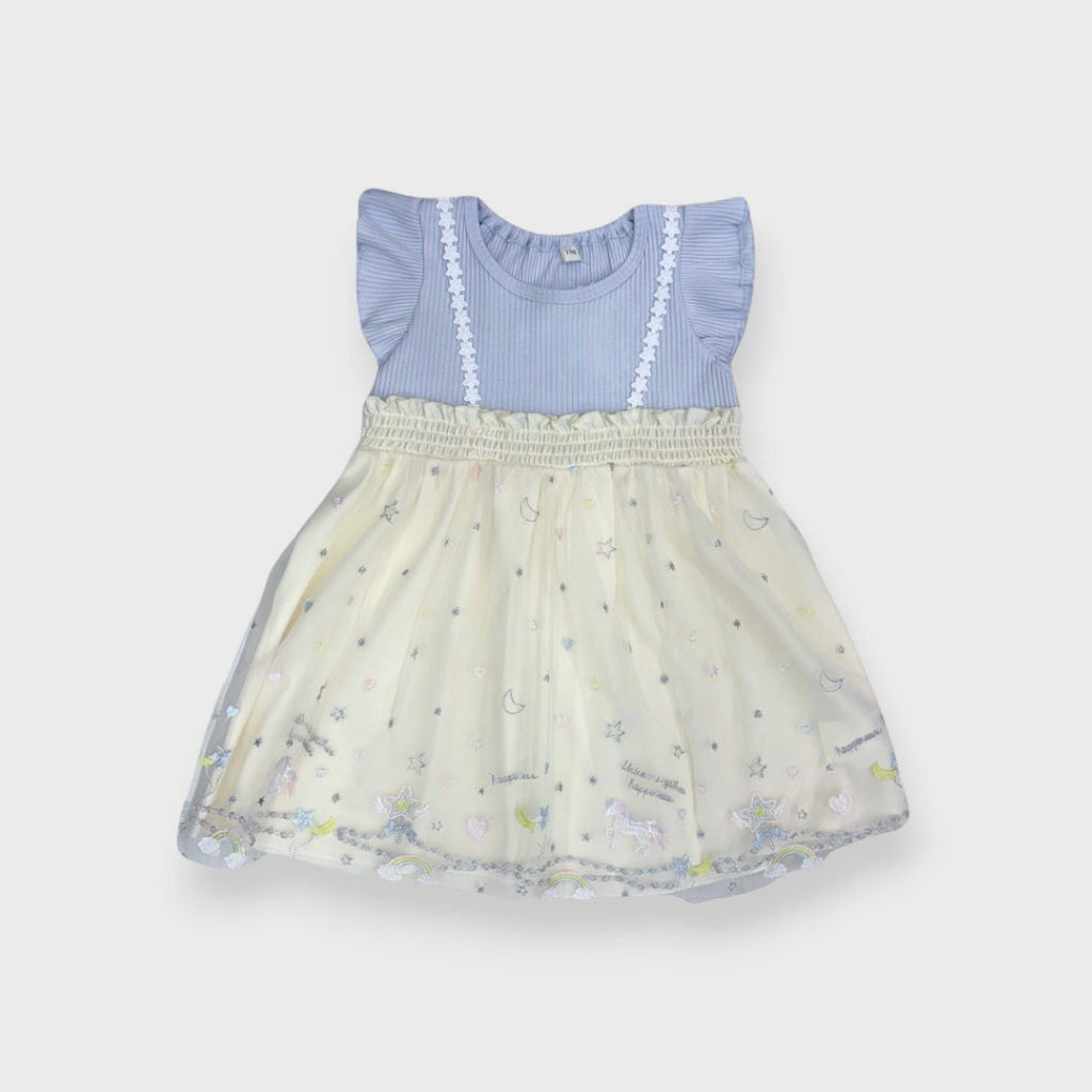 KIDS UNICORN EMBROIDERED TULLE DRESS (100-120CM)