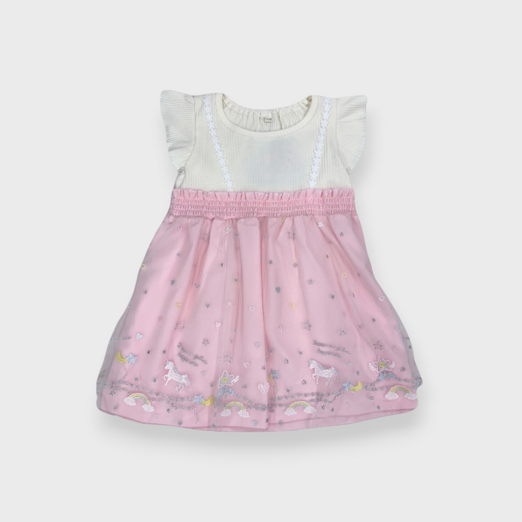 KIDS UNICORN EMBROIDERED TULLE DRESS (100-120CM)