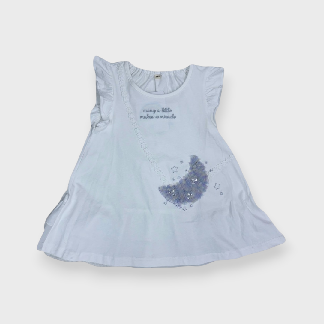 KIDS MOON MOTIF A-LINE T-SHIRT (100-120CM)