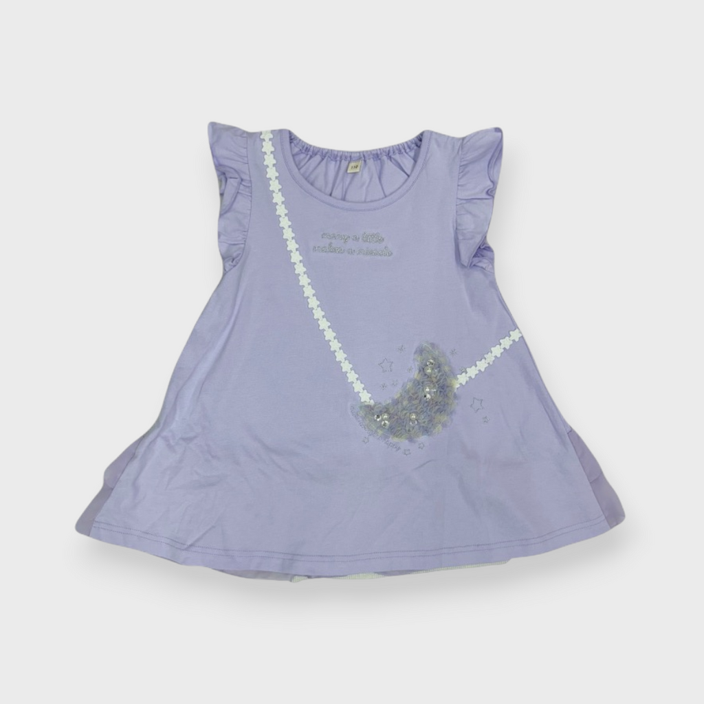 KIDS MOON MOTIF A-LINE T-SHIRT (100-120CM)
