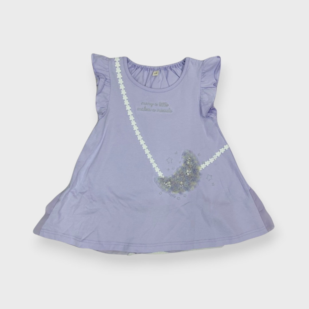 KIDS MOON MOTIF A-LINE T-SHIRT (100-120CM)