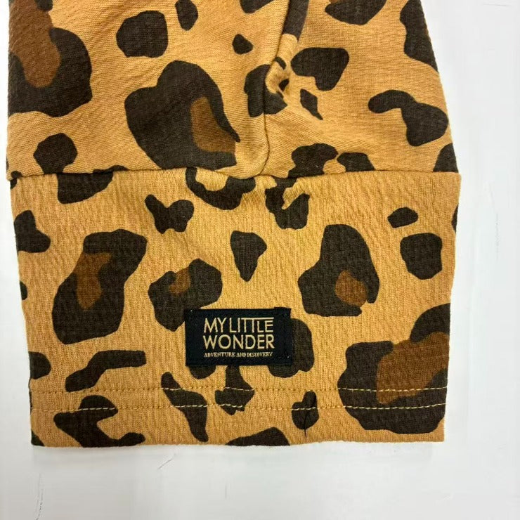 Kids (Size100-120cm) Leopard-Print Oversized Tee (Camel)
