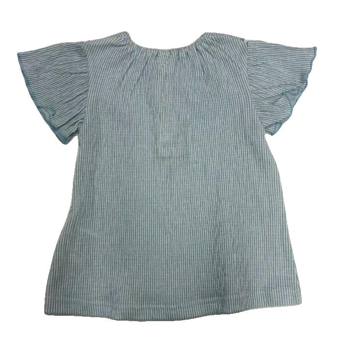 Kids (Size100-110cm) Pinstripe Tunic with Carousel-Pony Collar
