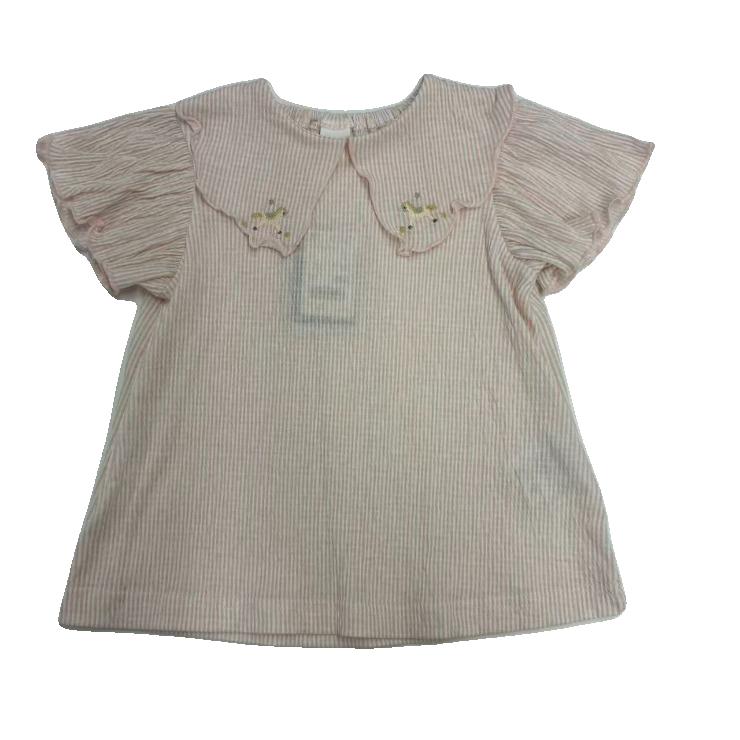 Kids (Size100-110cm) Pinstripe Tunic with Carousel-Pony Collar