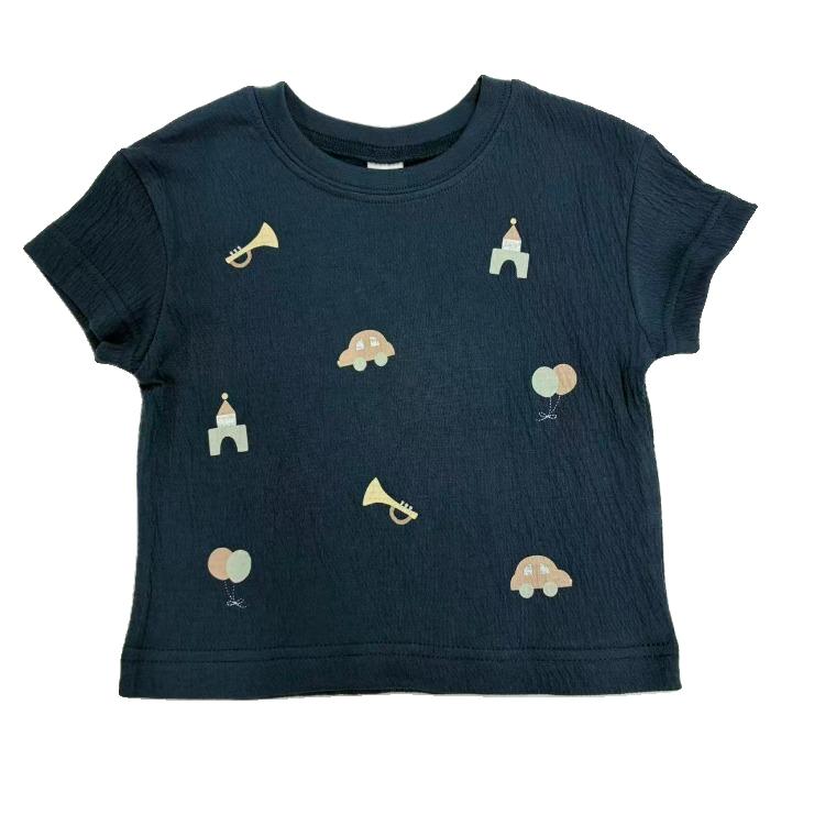 Kids (Size100-110cm) Textured Tee with Toy Parade Print