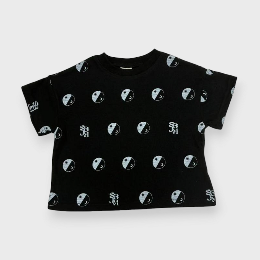 Kids (Size100-120cm) Sun & Moon Emblem Tee (Black)