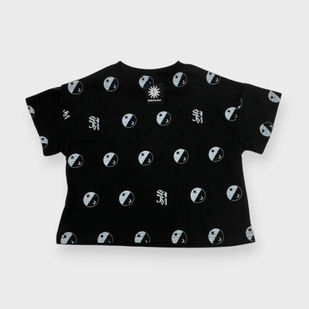 Kids (Size100-120cm) Sun & Moon Emblem Tee (Black)