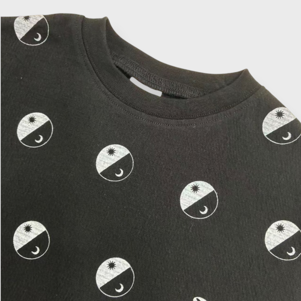 Kids (Size100-120cm) Sun & Moon Emblem Tee (Black)