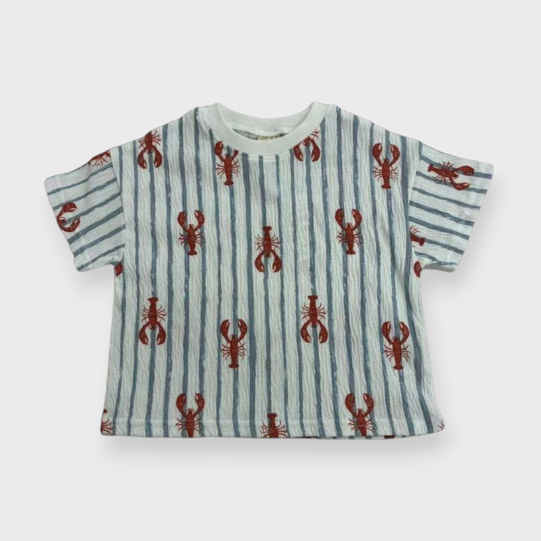 Kids (Size100-120cm) Seersucker Lobster-Print Tee