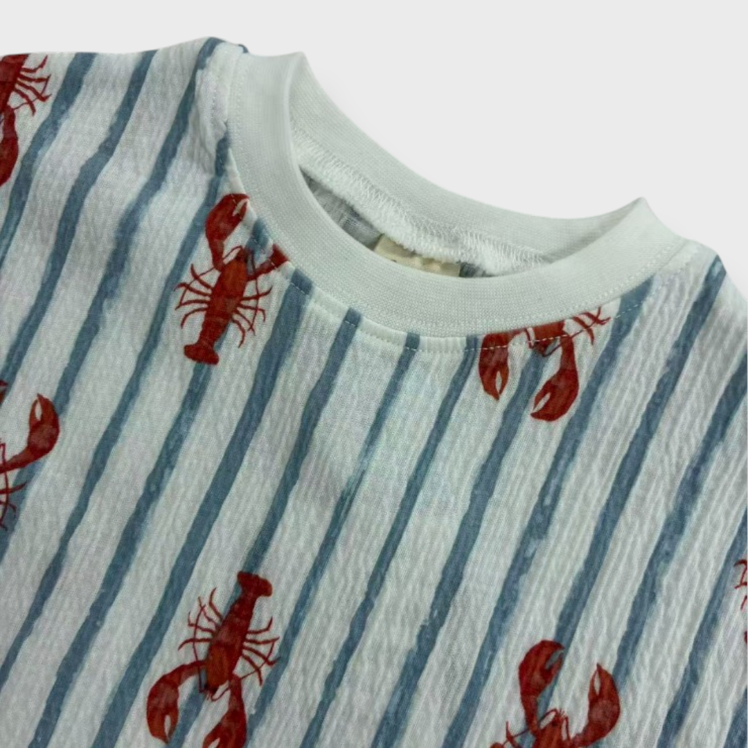 Kids (Size100-120cm) Seersucker Lobster-Print Tee