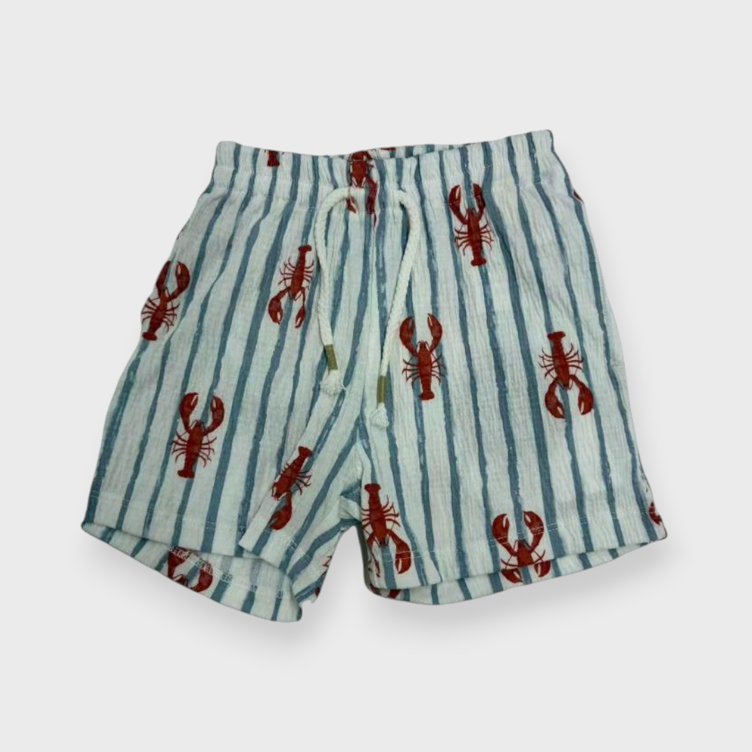 Kids (Size100-120cm) Seersucker Lobster-Print Shorts