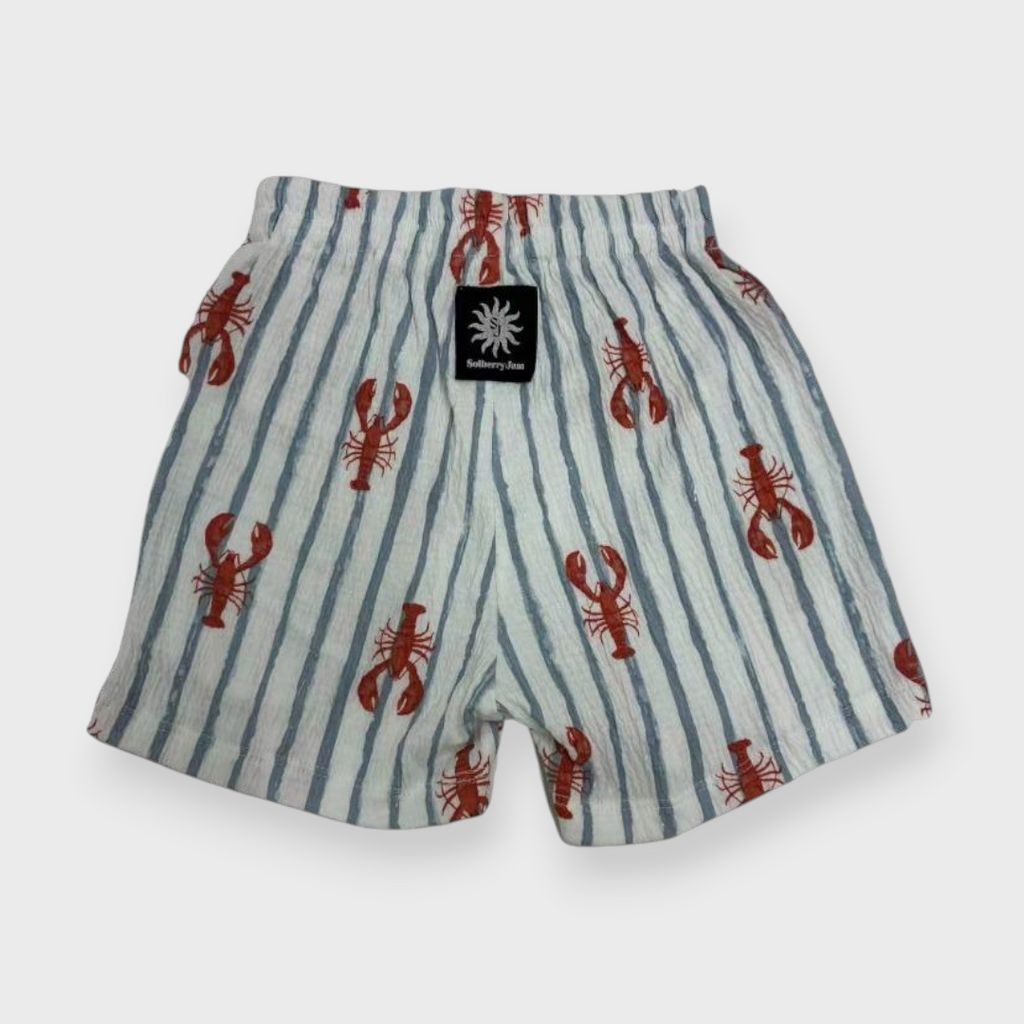 Kids (Size100-120cm) Seersucker Lobster-Print Shorts
