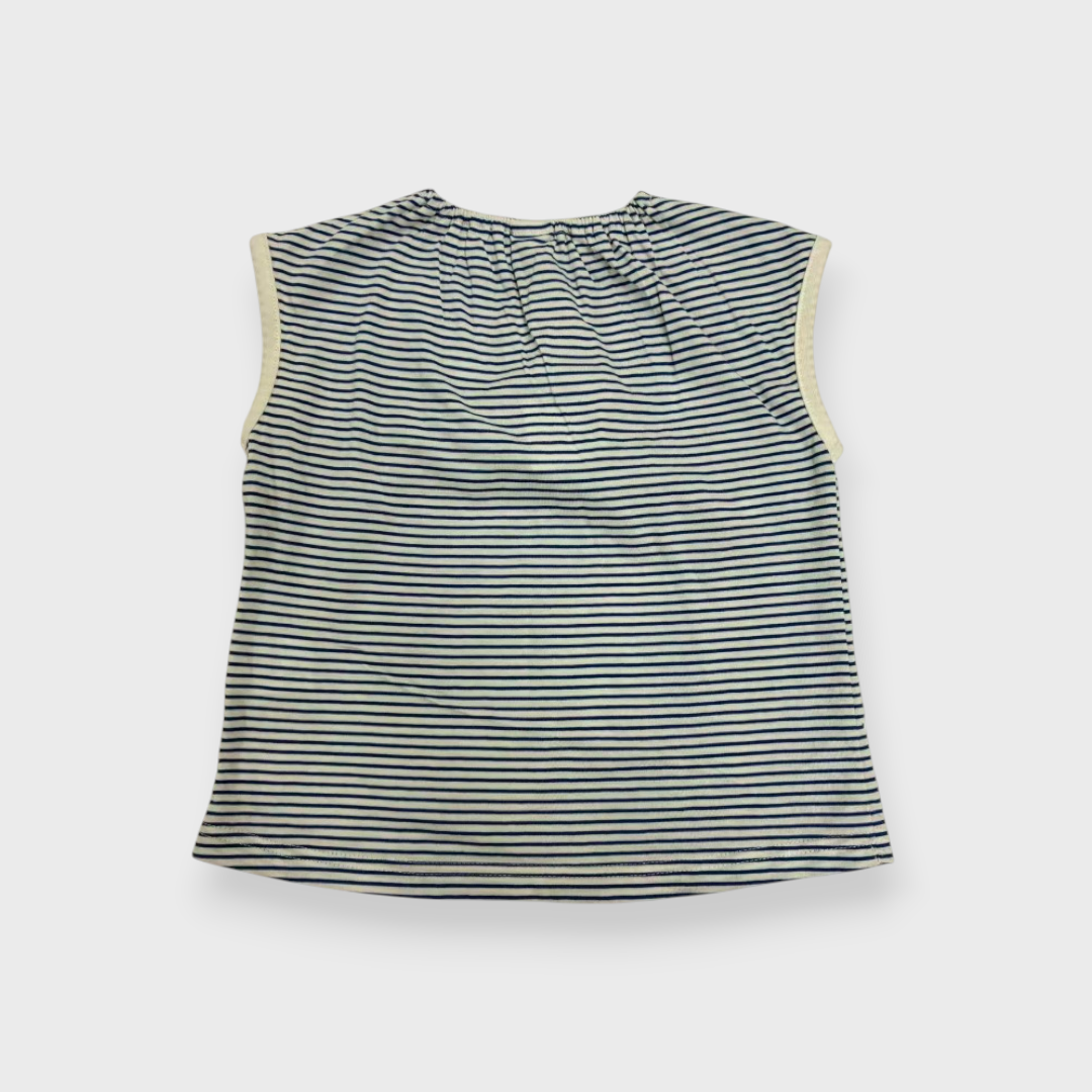 Kids (Size 100–120cm) Sailor Collar Striped Top