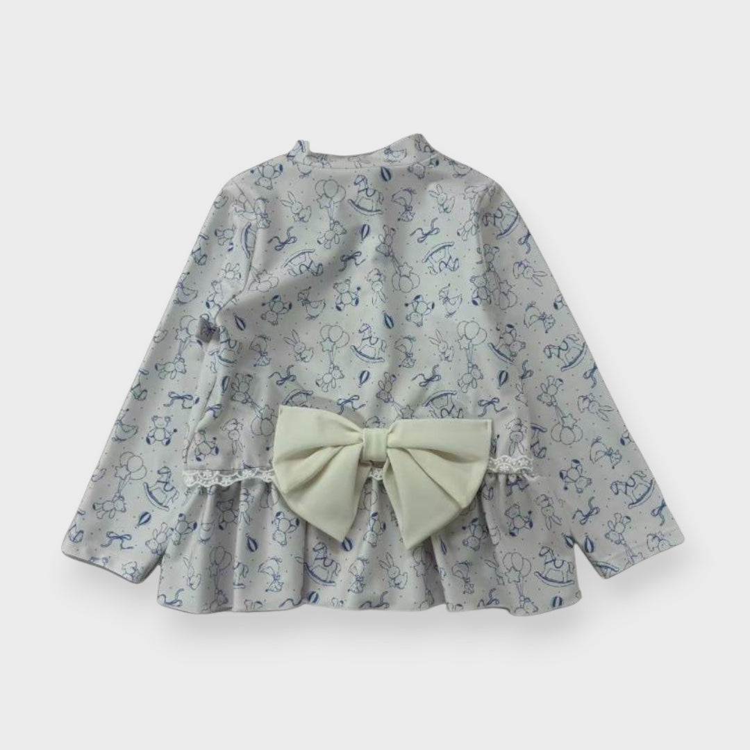 BACK RIBBON FRILL BABY RASH GUARD (90-95cm)