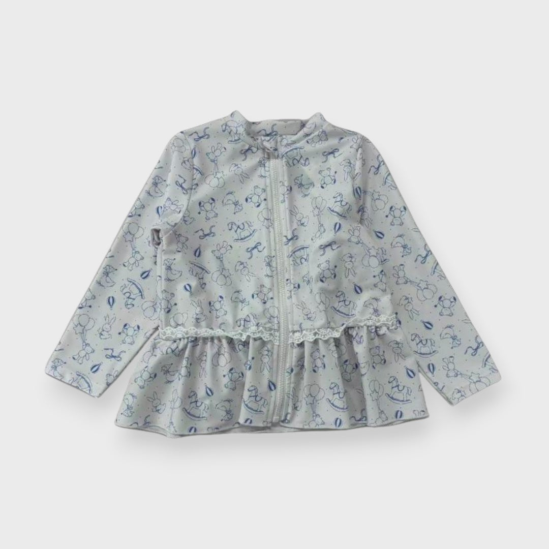 BACK RIBBON FRILL BABY RASH GUARD (90-95cm)