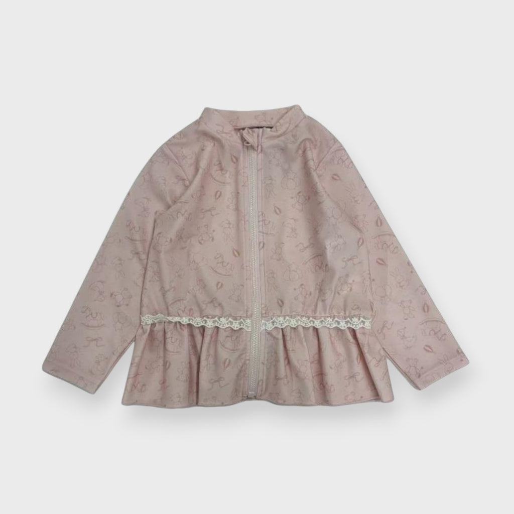 BACK RIBBON FRILL BABY RASH GUARD (90-95cm)