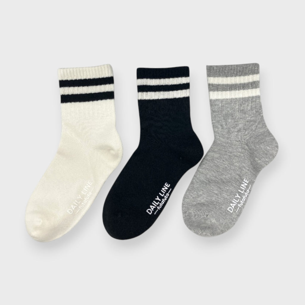 SPORTY LINE TODDLER 3-PACK CREW SOCKS (13～18cm)