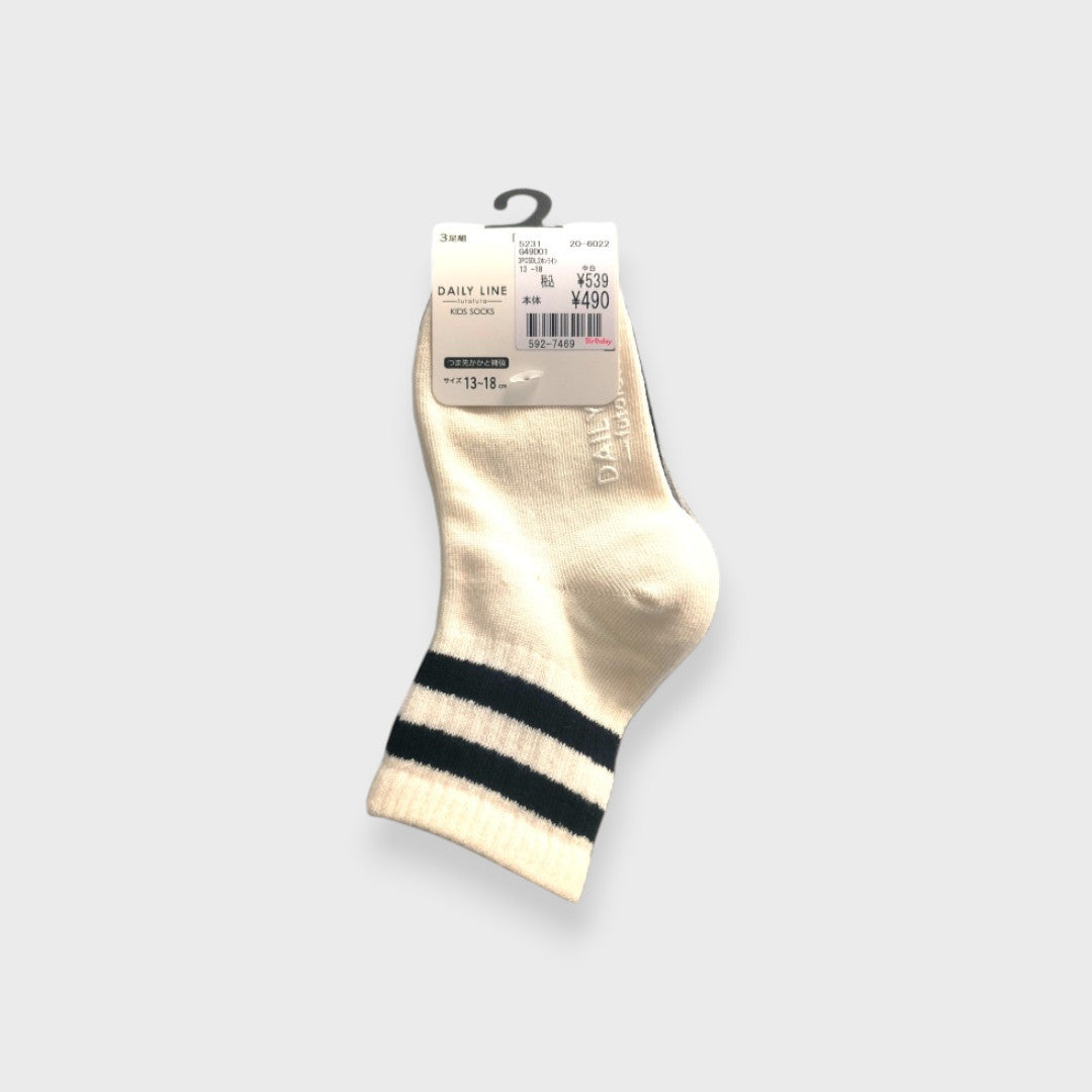 SPORTY LINE TODDLER 3-PACK CREW SOCKS (13～18cm)