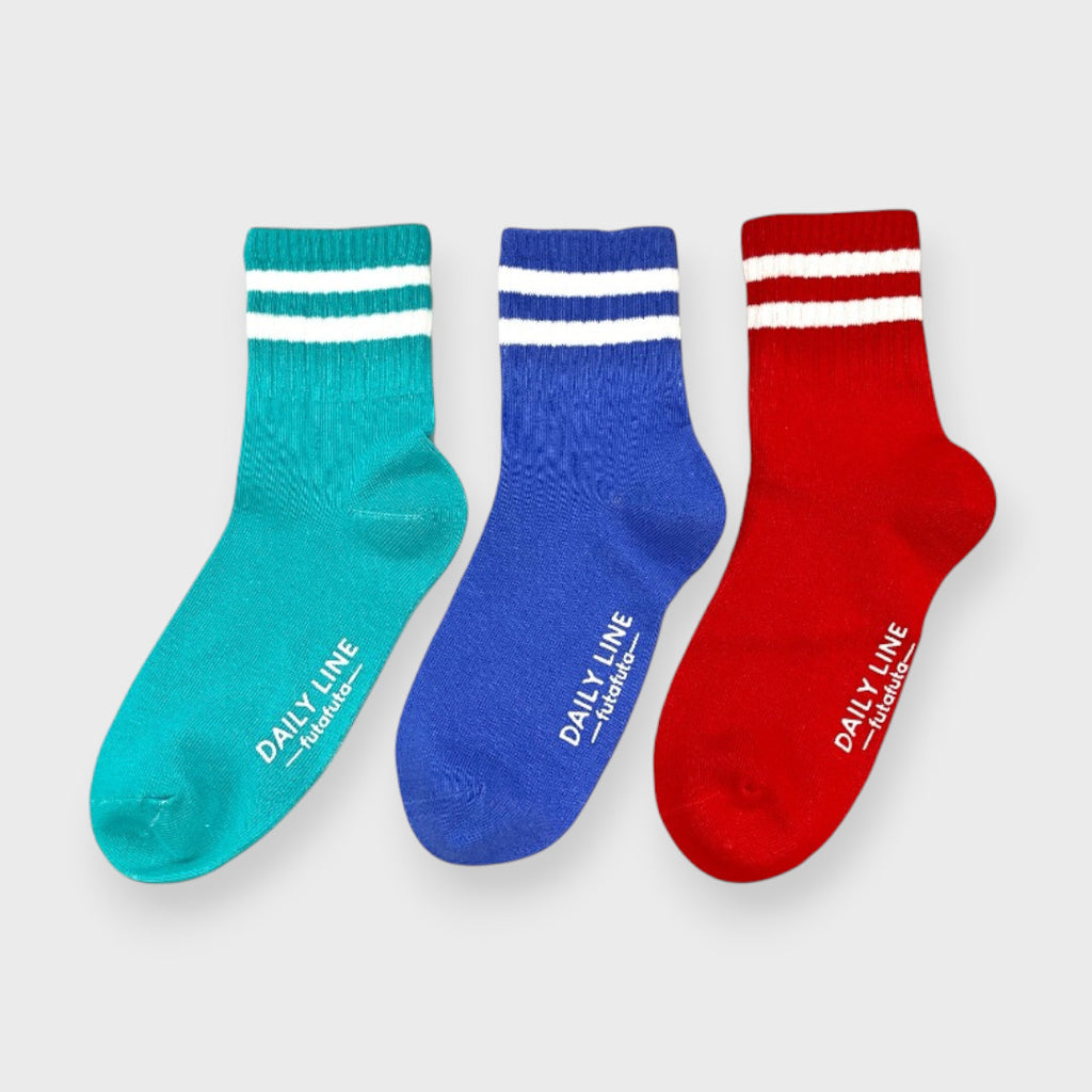 SPORTY LINE TODDLER 3-PACK CREW SOCKS (13～18cm)